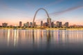 St. Louis, Missouri, USA downtown cityscape on the Mississippi Royalty Free Stock Photo