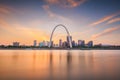 St. Louis, Missouri, USA downtown cityscape on the Mississippi Royalty Free Stock Photo