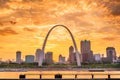 St. Louis, Missouri, USA downtown cityscape on the river Royalty Free Stock Photo