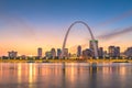 St. Louis, Missouri, USA downtown cityscape on the river Royalty Free Stock Photo