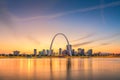 St. Louis, Missouri, USA downtown cityscape on the river Royalty Free Stock Photo