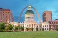 Kiener Park and the Gateway Arch Royalty Free Stock Photo