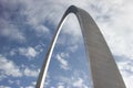 St Louis, MO - May 23, 2015 Gateway Arch looking up at clouds