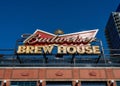 Sign outside Saint Louis Ballpark Village in St Louis MO