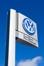 Volkswagen Certified Pre-owned Dealership Sign and Logo Royalty Free Stock Photo