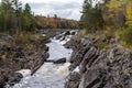The St. Louis River and rapids at Jay Cooke State Park in Minnesota in autumn Royalty Free Stock Photo