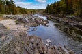 The St. Louis River and rapids at Jay Cooke State Park in Minnesota in autumn Royalty Free Stock Photo