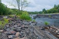 St Louis River and Rock Forms in Jay Cooke Royalty Free Stock Photo