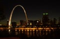 St. Louis Skyline at night. Royalty Free Stock Photo