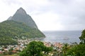 St. Lucia Pitons & Ship Royalty Free Stock Photo