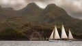 St Lucia three Mast Sail boat Royalty Free Stock Photo