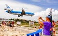 St. Maarten Maho Bay Tourist Photographs Plane