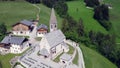 St Maddalena, Vall di Funes, drone view in 4k
