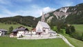 St Maddalena, Vall di Funes, drone view in 4k