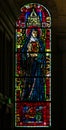 St. Margaret Mary Alacoque - Stained Glass in Sacre Coeur Royalty Free Stock Photo