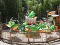 ST. MARGARETHEN AUSTRIA - June 8 2017: Carousel Jumping Frog in Familypark