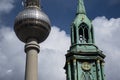 St. Marienkirche Berlin or St. Mary`s Church, Berlin Television tower