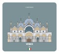 St. Mark Basilica in Venice, Italy. Architectural symbols of European cities Royalty Free Stock Photo
