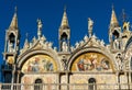 St Mark`s Basilica or San Marco close-up, Venice, Italy. It is top landmark in Venice. Beautiful Christian mosaic of luxury Royalty Free Stock Photo