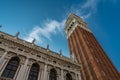 St Mark`s Campanile , the bell tower of St Mark`s Basilica in Venice, Italy Royalty Free Stock Photo