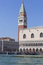 St Mark`s Campanile and gothic Doge`s Palace on Piazza San Marco, Venice, Italy Royalty Free Stock Photo