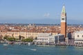 St Mark`s Campanile and gothic Dogs`s Palace on Piazza San Marco, Venice, Italy Royalty Free Stock Photo