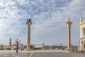 St. Mark`s square with campanile and Doges palace in early morning in Venice Royalty Free Stock Photo