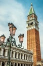 St Mark`s Square with Campanile in Venice, Italy Royalty Free Stock Photo