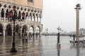 St Mark's Square, Piazzetta and rain