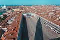 St. Mark`s Square from the top of the Campanile Tower in Venice, Italy. Royalty Free Stock Photo