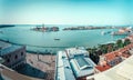 St. Mark`s Square from the top of the Campanile Tower in Venice, Italy. Royalty Free Stock Photo