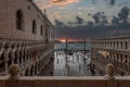 The St. Mark`s Square in Venice during Bad Weather and High Tide Royalty Free Stock Photo