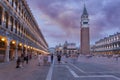 St. Mark Square Campanile and Doges Palace in Venice, Italy. Royalty Free Stock Photo