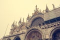 St Marks Basilica, detail of rooftop. Famous Saint Marks cathedral is top tourist attraction. Royalty Free Stock Photo