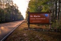 St. Marks National Wildlife Refuge entrance sign, Florida