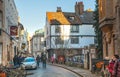 St Marry street with lots of bikes parked by, Cambridge Royalty Free Stock Photo