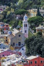 St. Martin(Chiesa di San Martino),the Romanesque style church in Portofino,Genoa,Italy