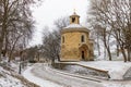 St. Martin rotunda on Vysehrad in winter time, Prague, Czech Republic