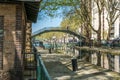 St Martin`s canal spring mood in Paris X district Royalty Free Stock Photo