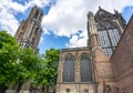 St. Martin`s Cathedral and Dom tower, center of Utrecht, Netherlands