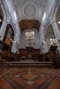 St Mary Aldermary Church in Watling Street, City of London with ornate plaster ceiling.