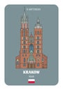 St. Mary Basilica in Krakow, Poland. Architectural symbols of European cities