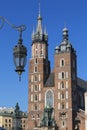 St.Mary Basilica Mariacki, gothic style church, main market square, Krakow, Poland Royalty Free Stock Photo