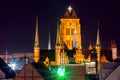 St Mary Church at night in Gdansk, Poland Royalty Free Stock Photo