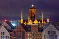 St Mary Church at sunset in Gdansk, Poland Royalty Free Stock Photo