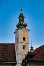 St Mary at Dolac Clock Tower, Zagreb, Croatia Royalty Free Stock Photo