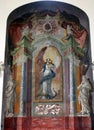 St. Mary,fresco in the Church of All Saints, Sesvete, Croatia, Europe Royalty Free Stock Photo