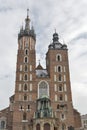 St. Mary gothic church facade in Krakow, Poland Royalty Free Stock Photo