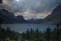 St. Mary Lake and wild goose island in Glacier national park,Montana,USA Royalty Free Stock Photo