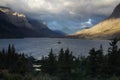 St. Mary Lake and wild goose island in Glacier national park,Montana,USA Royalty Free Stock Photo